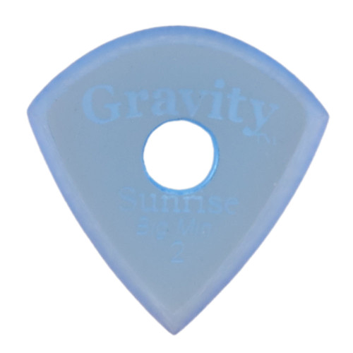 Gravity Sunrise Big Mini 2.0mm Blue Master Finish Guitar Pick, Round Hole Grip