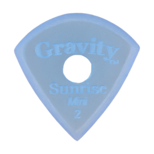Gravity Sunrise Mini (Jazz) 2.0mm Blue Master Finish Guitar Pick, Round Hole Grip