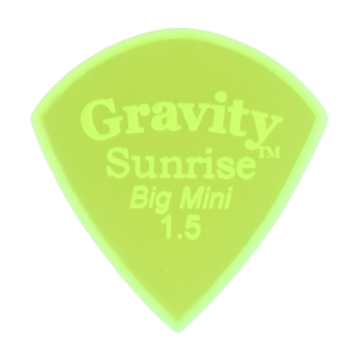 Gravity Sunrise Big Mini 1.5mm Fluorescent Green Master Finish Guitar Pick