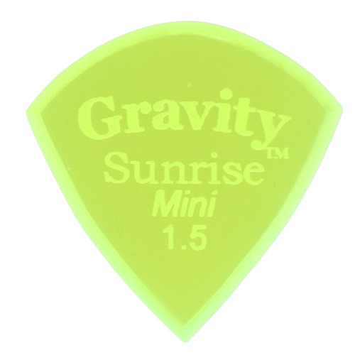 Gravity Sunrise Mini (Jazz) 1.5mm Fluorescent Green Master Finish Guitar Pick