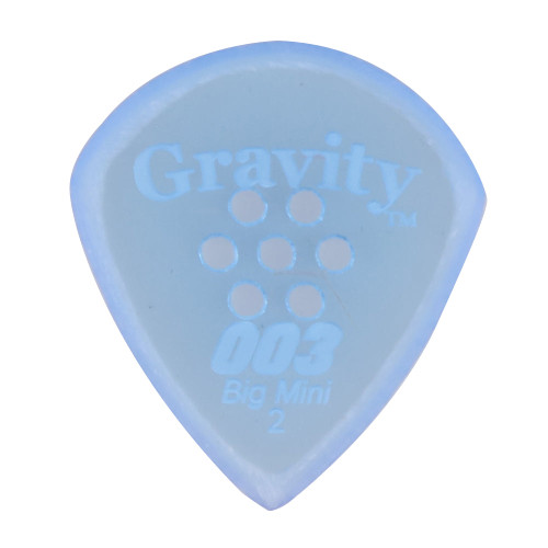 Gravity 003 Big Mini 2.0mm Blue Master Finish Guitar Pick, Multi-Hole Grip