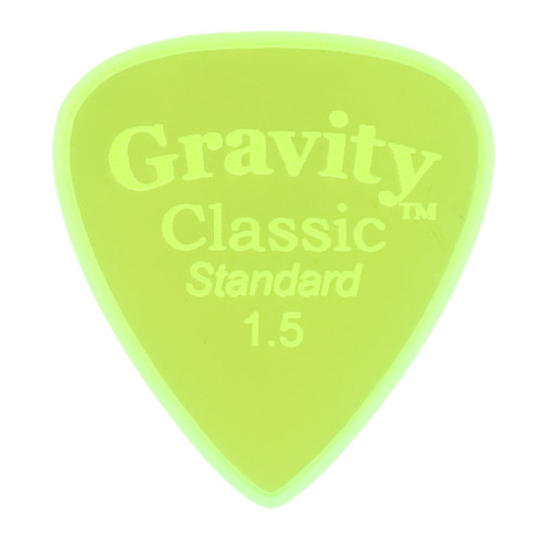Gravity Classic Standard 1.5mm Fluorescent Green Master Finish Guitar Pick
