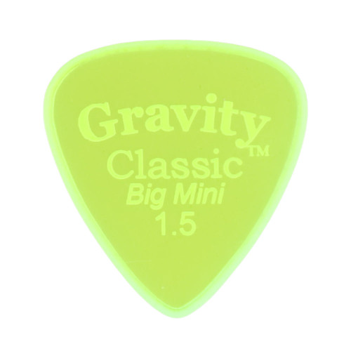 Gravity Classic Big Mini 1.5mm Fluorescent Green Master Finish Guitar Pick