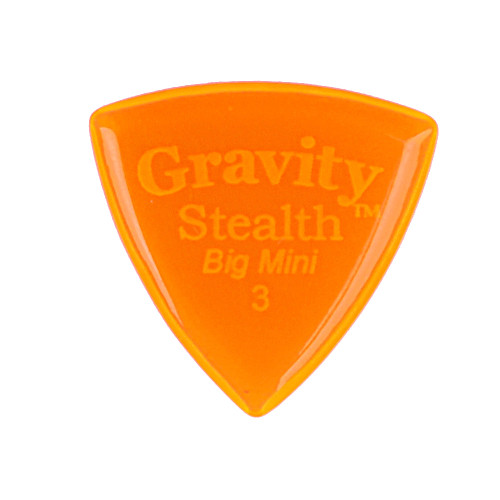 Gravity Stealth Big Mini 3.0mm Orange Polished Guitar Pick