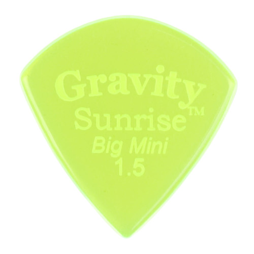 Gravity Sunrise Big Mini 1.5mm Fluorescent Green Polished Guitar Pick