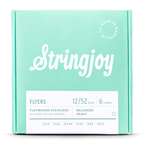 Stringjoy Flyers | Balanced Heavy Gauge (12-52) Flatwound Stainless Electric Guitar Strings