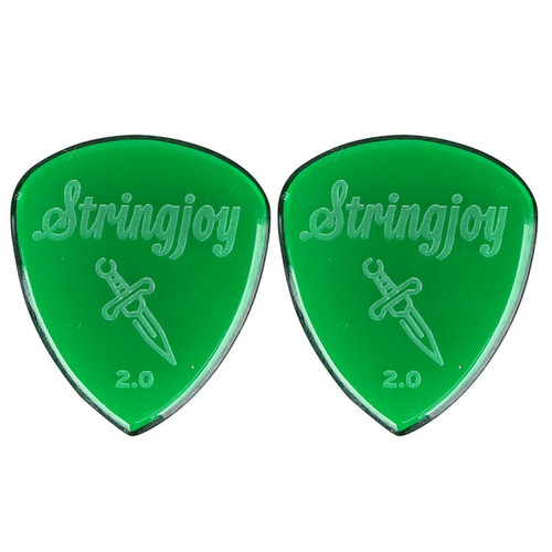 Stringjoy 2.0mm Dagger Acrylic Picks - 2 Pack