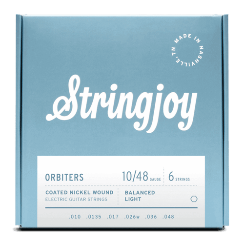 Stringjoy Orbiters | Balanced Light Gauge (10-48) Coated Nickel Wound Electric Guitar Strings