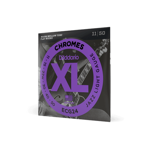 D'Addario ECG24 XL Chromes Electric Guitar Strings, Jazz Light (11-50)