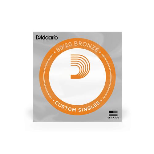 D'Addario 80/20 Bronze Wound Single Acoustic Guitar String, .024