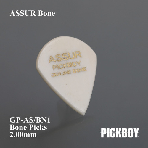 Pickboy ASSUR GP-AS/BN1 Bone Guitar Pick, Teardrop