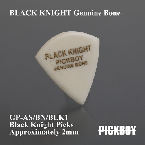 Pickboy Black Knight GP-AS/BN/BLK1 Bone Guitar Pick, Teardrop