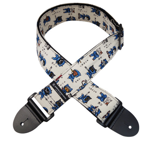 Daiking Ninja Neko (Ninja Cats) Guitar Strap DGS-NJN32, Handmade in Japan