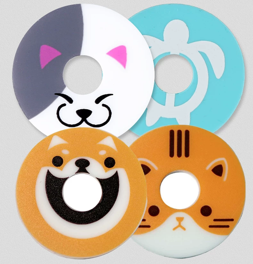 Daiking Strap Support King Silicone Strap Retainer, Cat, Shiba Inu, Honu and Rocket (1/Pair)