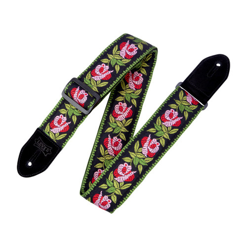 Levy's Cotton Floral Series Guitar Strap, Pink (MC8JQ-003)