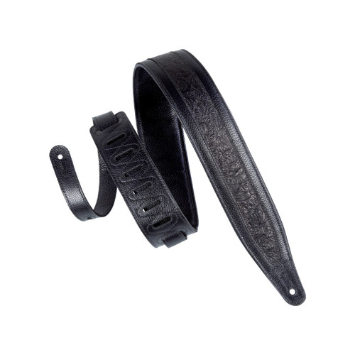 Levy's Florentine Deluxe Series Guitar Strap, Stripe Black (M317FG-BLK)