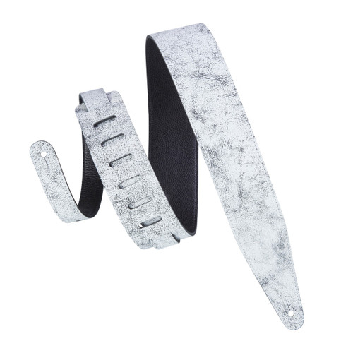 Levy's Distressed Leather Series Guitar Strap, White (MG317BOG-WHT)