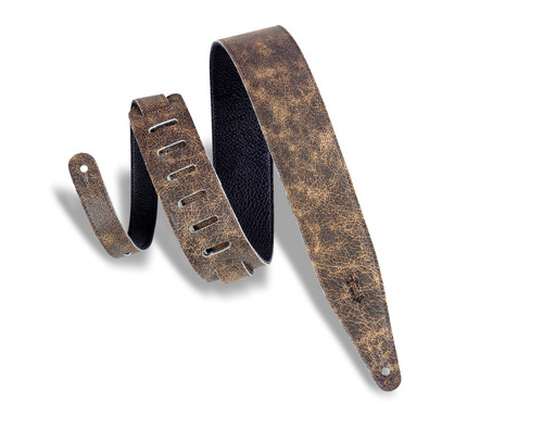 Levy's 2 1/2" Wide Brown Garment Leather Guitar Strap (MG317BOG-BRN)