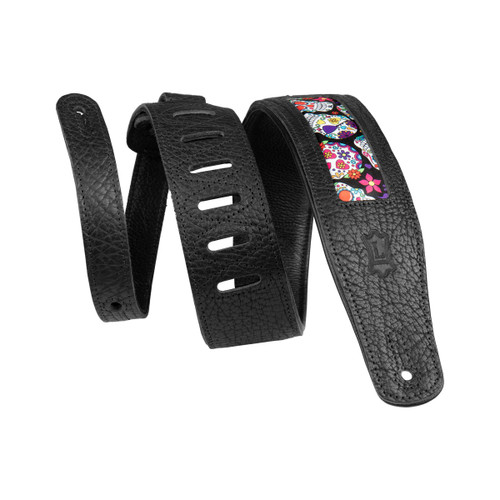 Levy's Calaca Leather Series Guitar Strap, Colorful Eyes (M26CAL-002)