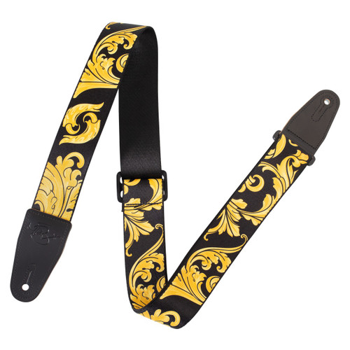 Levy's Nita Strauss Artist Signature Series Guitar Strap, Black & Gold Baroque (MNSP2-001)