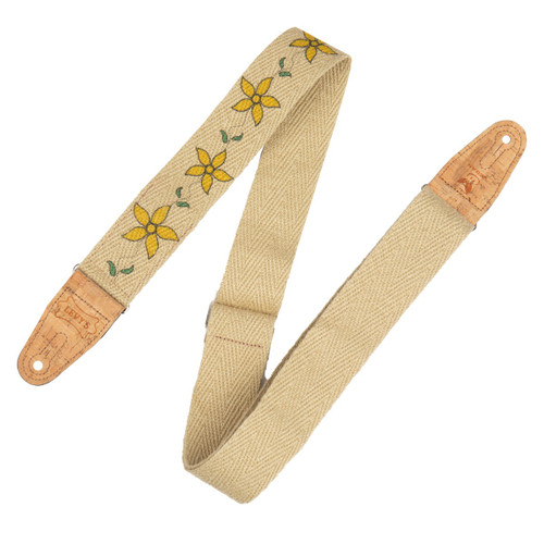 Levy's Flowering Vine Hemp Series Guitar Strap, Yellow (MH8P-011)
