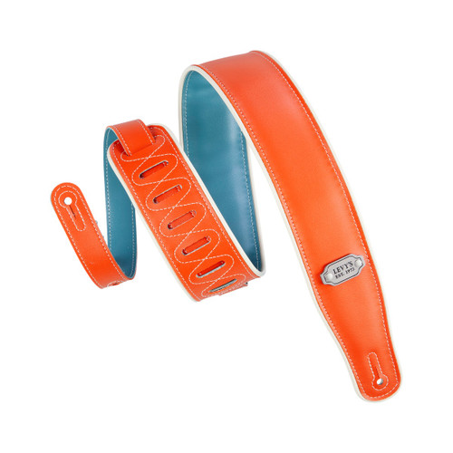 Levy's Reversible Vinyl Series Guitar Strap, Orange & Teal (M26VCP-ORG_TEL)