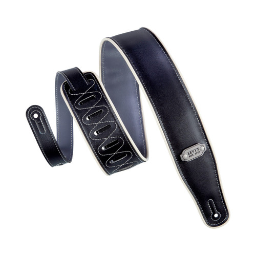 Levy's Reversible Vinyl Series Guitar Strap, Black & Gray (M26VCP-BLK_GRY)