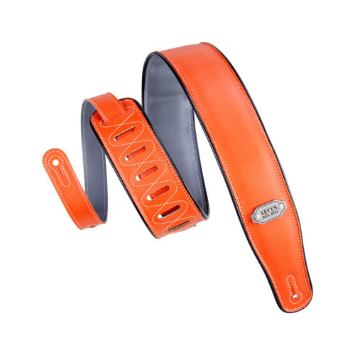 Levy's Reversible Vinyl Series Guitar Strap, Orange & Gray (M26VP-ORG_GRY)