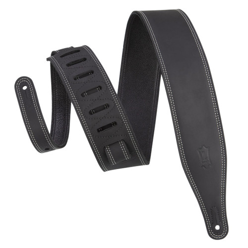 Levy's Like Butter Series Guitar Strap, Double Stitched Black (M17BDS-BLK)