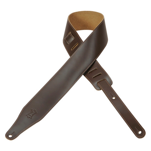 Levy's Top Grain Series Guitar Strap, Dark Brown · Standard (DM17-DBR)