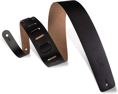Levy's 2 1/2" Leather Guitar Strap - Black (M1-BLK)