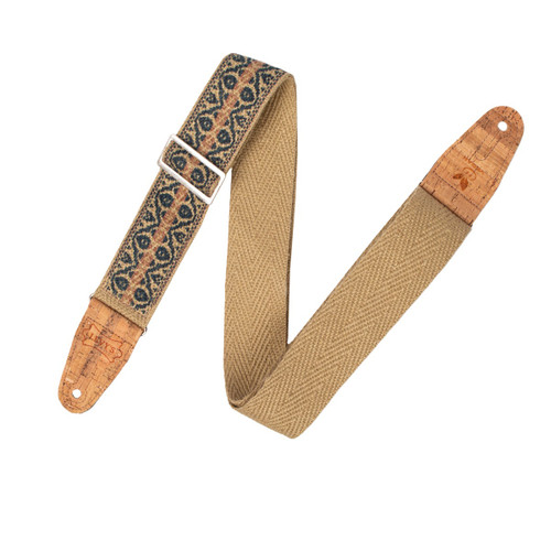 Levy's Vegan Hemp Series Guitar Strap, Berry and Taupe (MH8P-007)