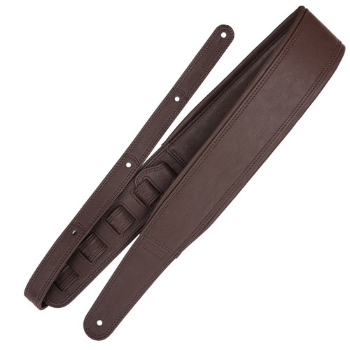 Richter Springbreak I Leatherette Padded Vegan Guitar Strap, Brown (1635)