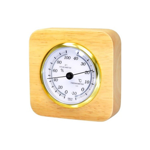 Crecer CR-620 Natural Wood Analog Thermometer Hygrometer, Made in Japan (Celsius Display only)