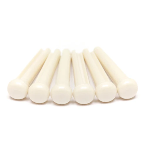 Graph Tech TUSQ Traditional Bridge Pins, White, No Dot, Set of 6 (PP-1100-01)