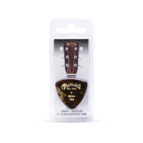 Martin 18A0054 #2 Faux-Tortoise Guitar Picks 346 0.96mm Heavy (12-Pack)