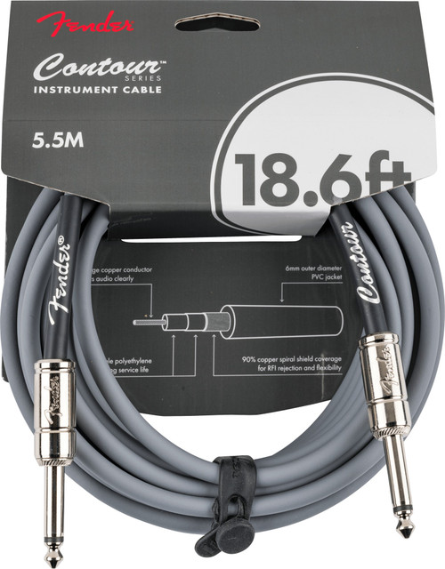 Fender Contour Series Instrument Cable Inca Silver 18.6ft (5.5m) Straight/Straight