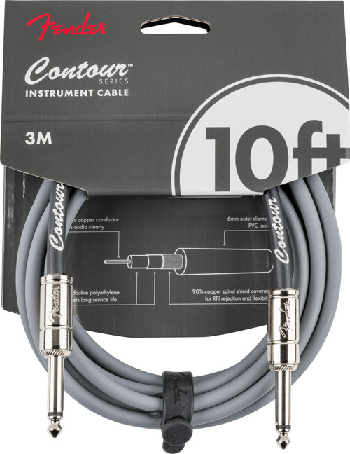 Fender Contour Series Instrument Cable Inca Silver 10ft (3m) Straight/Straight