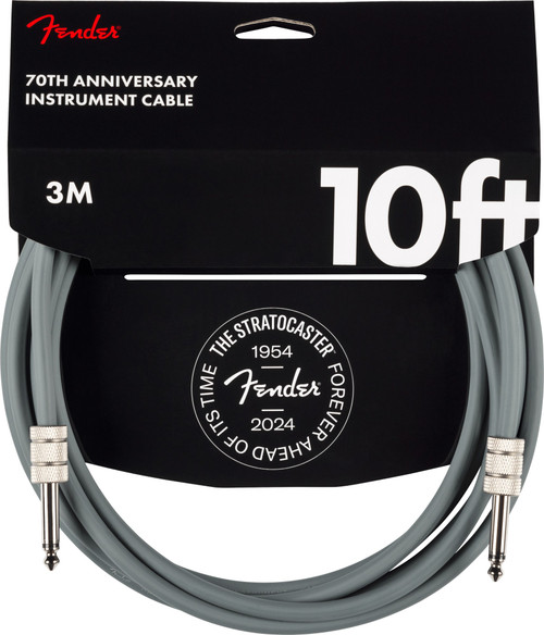 Fender 70th Anniversary Stratocaster Instrument Cable Gray 10ft (3m) Straight/Straight