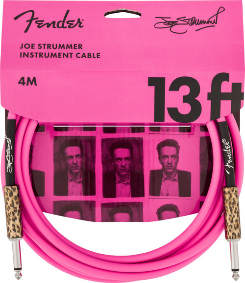Fender Joe Strummer Instrument Cable Pink Leopard 13ft (4m) Straight/Straight
