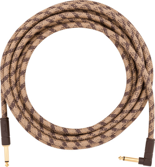 Fender Festival Hemp Instrument Cable Brown Stripe 18.6ft (5.5m) Straight/Angle