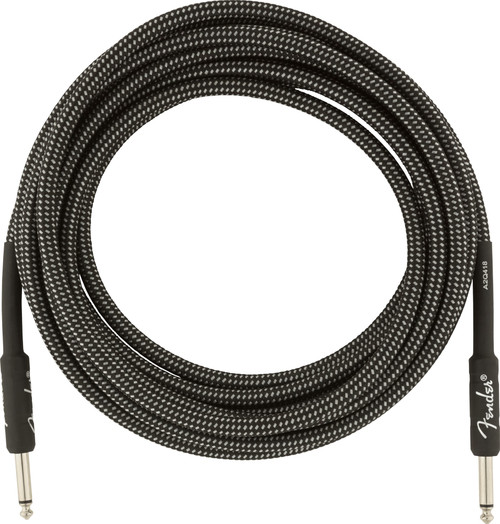 Fender Professional Series Tweed Instrument Cable Gray Tweed 15ft (4.5m) Straight/Straight