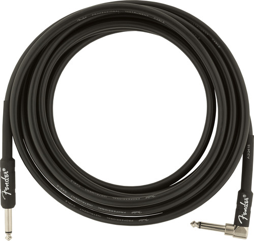 Fender Professional Series Instrument Cable Black 15ft (4.5m) Straight/Angle