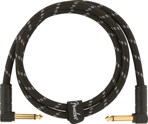 Fender Deluxe Series Tweed Instrument Cable Black Tweed 3ft (0.9m) Angle/Angle