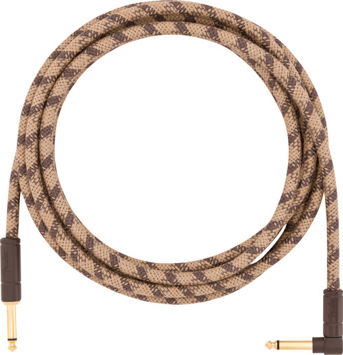 Fender Festival Hemp Instrument Cable Brown Stripe 10ft (3m) Straight/Angle
