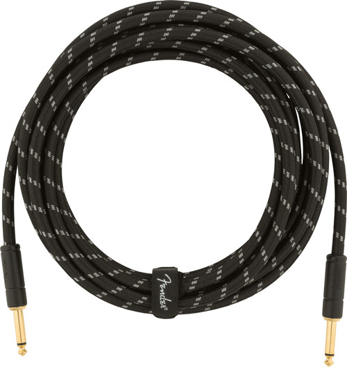 Fender Deluxe Series Tweed Instrument Cable Black Tweed 15ft (4.5m) Straight/Straight
