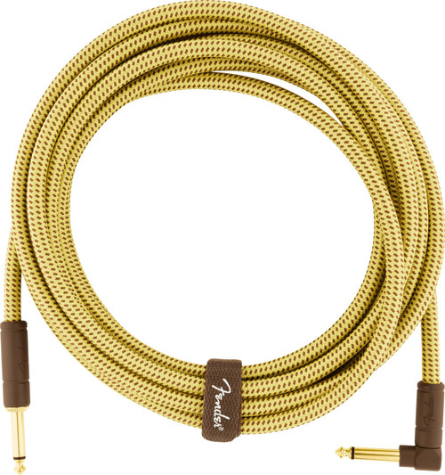 Fender Deluxe Series Tweed Instrument Cable 15ft (4.5m) Straight/Angle