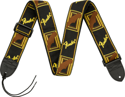 Fender Monogrammed Guitar Strap Black/Yellow/Brown