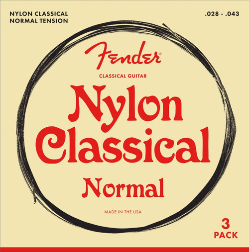 Fender 100 Nylon Classical Guitar Strings 28-43 Tie-End (3-Pack) (original packaging)