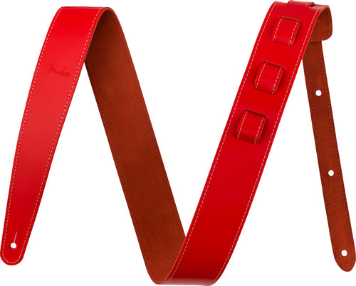 Fender Essentials Leather Guitar Strap Red